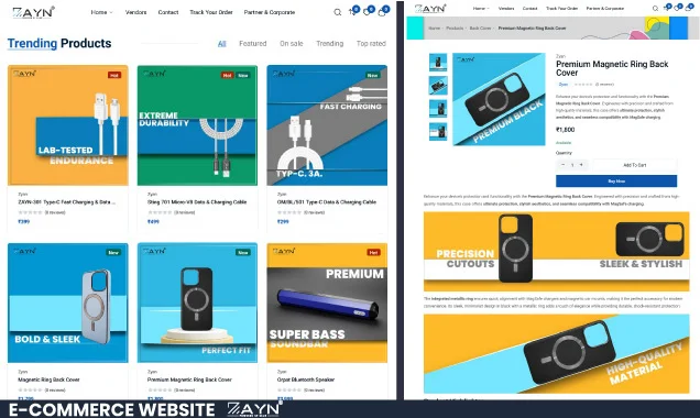 Custom Laravel E-Com Website+ Admin Panel developed by pixlr
