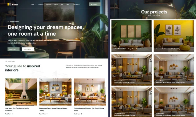 Interior Design Website developed by pixlr