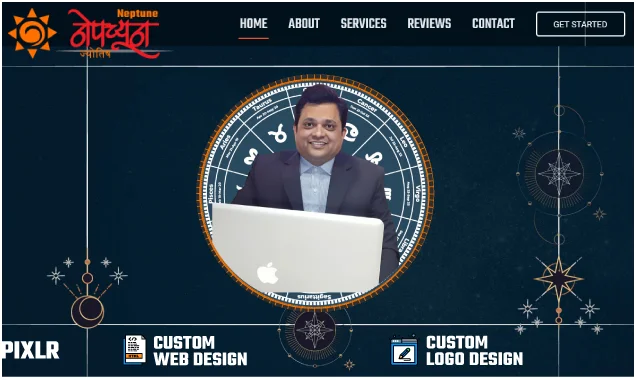 neptune jyotish website developed by pixlr